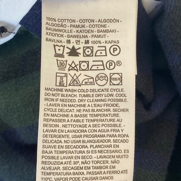 LEVI'S Men's Cotton Plaid Mid-weight Flannel Shirt in Navy/Green, Size X-Large - Picture 10 of 12